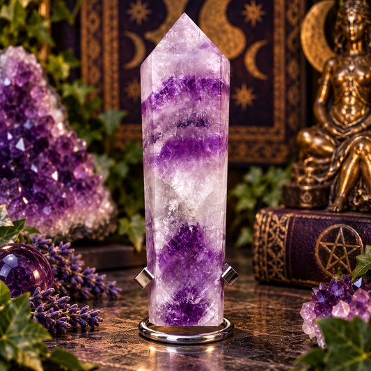 Phantom Amethyst Point with Stand