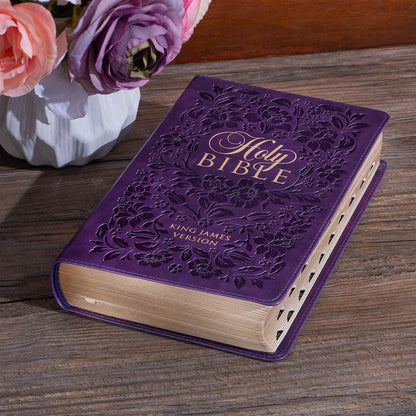 KJV Giant Print Bible - Purple Faux Leather Flexcover