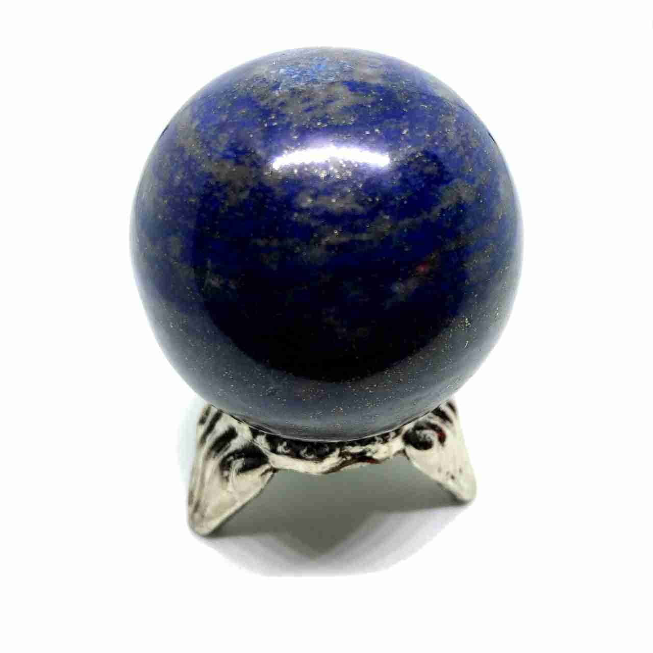 Lapis Lazuli Sphere with Silver-Tone Stand