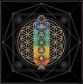 Seven Chakra with Flower of Life Altar Cloth