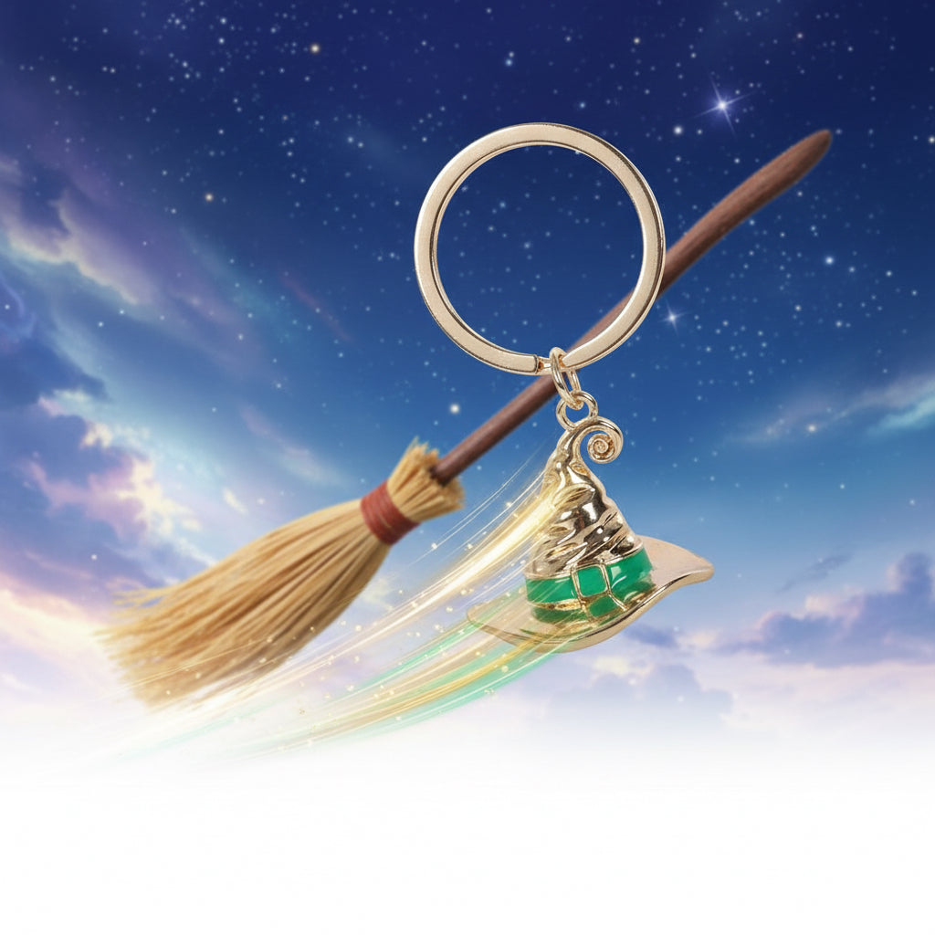 Green Witch Hat Keyring