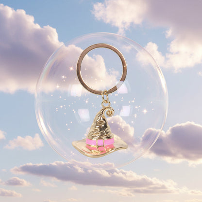 Pink Witch Hat Keyring